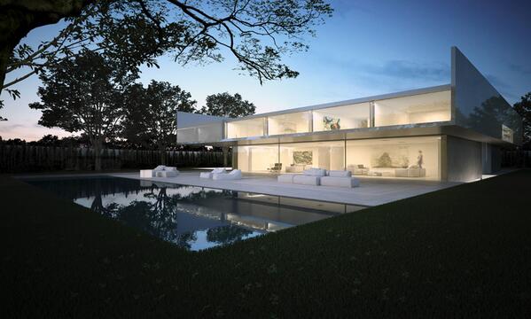 designboom's tweet photo. thin concrete planes frame aluminum house in madrid, spain by @FSArquitectos #architecture http://t.co/nmeN67TASP http://t.co/kndDv0E0G8