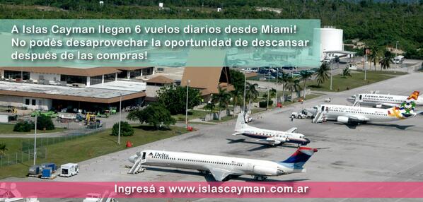 A Islas Cayman llegan 6 vuelos diarios desde Miami! Que esperás para venir? islascayman.com.ar