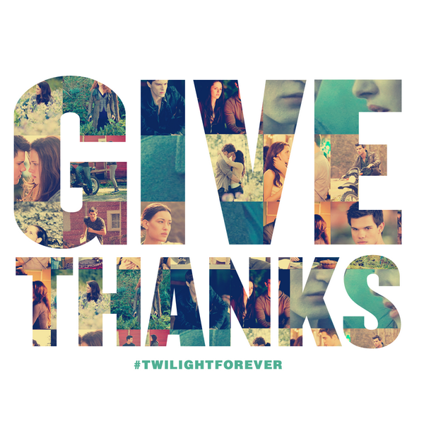 Twilight's tweet photo. Vampires, werewolves… What are you thankful for this year? #TwilightForever http://t.co/3LmBL1yrLY