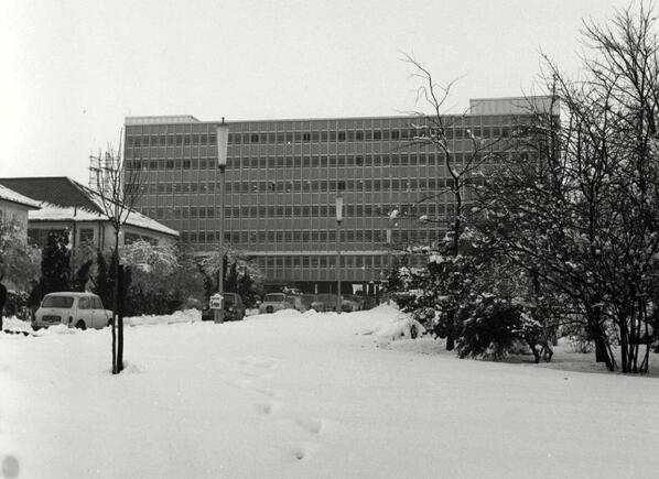 ATVToday's tweet image. Feeling festive yet? A photo of ATV Elstree covered in snow might help... (1960) #bbcelstree #atvelstree