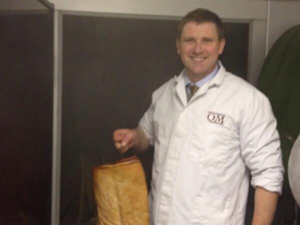 DomChapman's tweet photo. Thank you @QMeats, a fun hour talking pigs, pork chops and smoked bacon.. http://t.co/VbWqDOVgoQ
