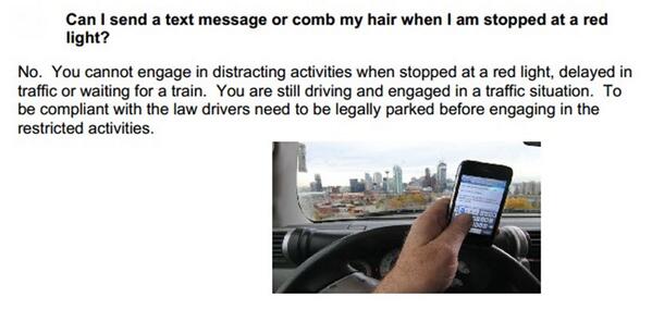1015todayradio's tweet image. .@CstSmith: Can I Send a Text message when stopped at a red light? #DistractedDriving #yyc
