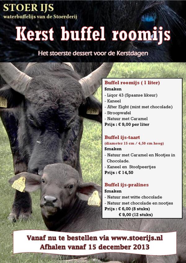 DeStoerderij's tweet photo. Zoals Rowwen Heze ooit zong "Bestel mar, bestel mar, bestel mar" Super stoer Kerst buffel-ijs! http://t.co/dUQuswY7X5 http://t.co/Qc09cr7g0s