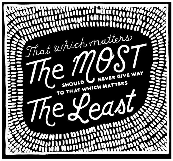 lululemon's tweet image. that which matters most should never give way to that which matters the least.