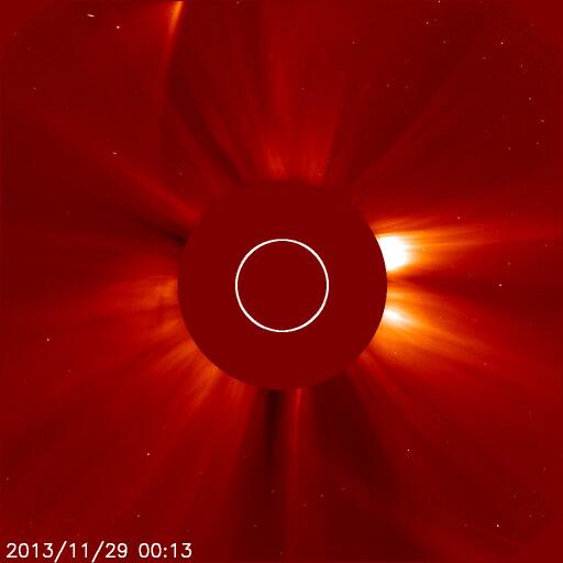 Latest Comet #ISON SOHO C2 image. The object is brightening and Elvis is leaving the building!