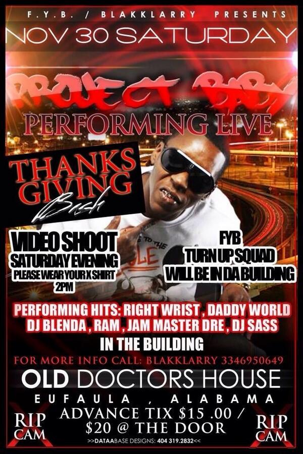 DaddyCleve's tweet photo. Live in Eufaula, AL this weekend #ThanksgivingBash @ The Old Doctors House!!! http://t.co/qvaqhcs3rs