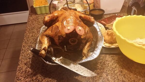 This is my fried turkey's revenge! #Thanksgiving