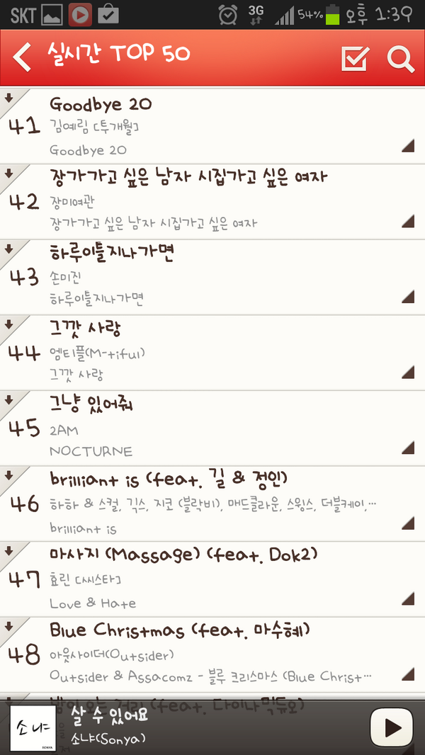 벅스 실시간 TOP50 현재 44위로진입했습니다!
#엠티플 #그깟사랑