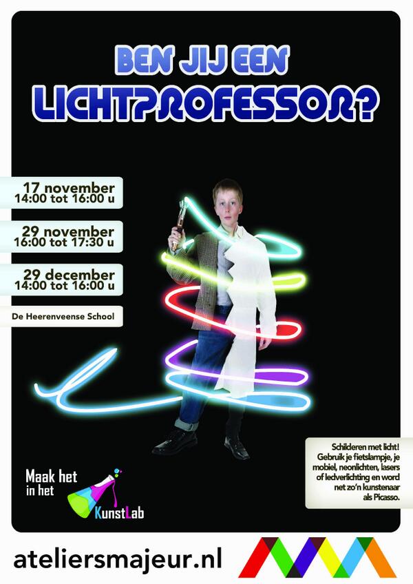 AteliersMajeur's tweet photo. Ben jij een lichtprofessor? Ontdek je talent in ons #kunstLAB vanmiddag 4 uur #heerenveenseschool http://t.co/s1esOfTroS