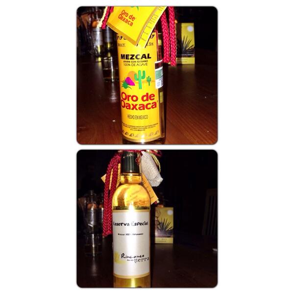 rafablasquezz's tweet photo. @OrodeOaxaca nos mandó la edición especial de mezcal d @rinconesmexico  Una delicia! Gracias familia Oro de Oaxaca! http://t.co/oFeYcGdD3Z