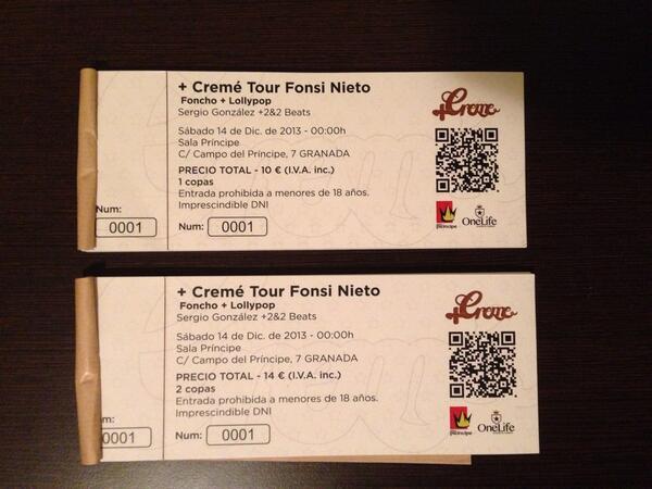 Ya están disponibles las entradas #Opening <a href="/CremeTour/">Cremé</a> #14Dic @SalaPrincipe +info:<a href="/Amurgogalan/">Manuel Amurgo Galan</a> o Contacta con tu rrpp