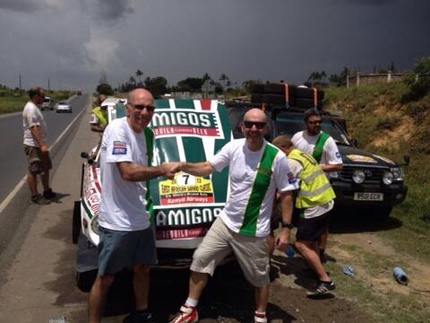 We have finished 2013 East African Safari Classic Rally. Many thanks to navigator John and the entire team.