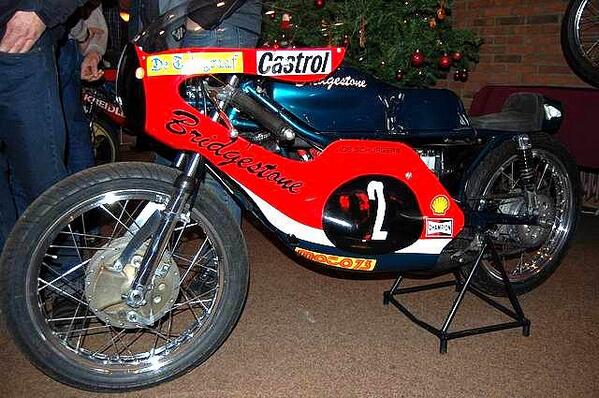 Bridgestone_MS's tweet photo. Friday fact: Bridgestone used to make motorcycles &amp; actually won a 125cc GP in 1973 with Dutch rider Jos Schurgers http://t.co/rPeJKqidiR
