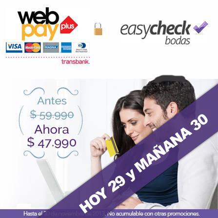 EasyCheckChile's tweet image. ¡Quedan sólo dos días! Puede ser un excelente regalo para los novios! Revisa los beneficios en goo.gl/4kU6QK