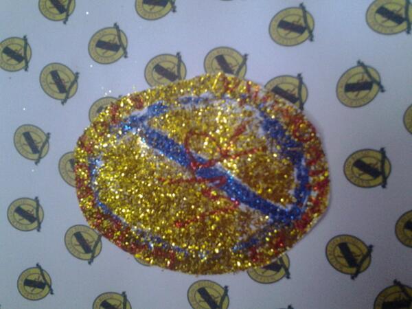 WRFanBook's tweet image. "@WaterlooRoad06: Close up of glitter logo! http://t.co/R5DUK1faKP"