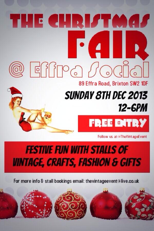 Any #vintage #craft #gift #fashion sellers that want to trade at <a href="/EffraSocial/">Effra Social</a> #Christmas On Sun 8th Dec get in touch