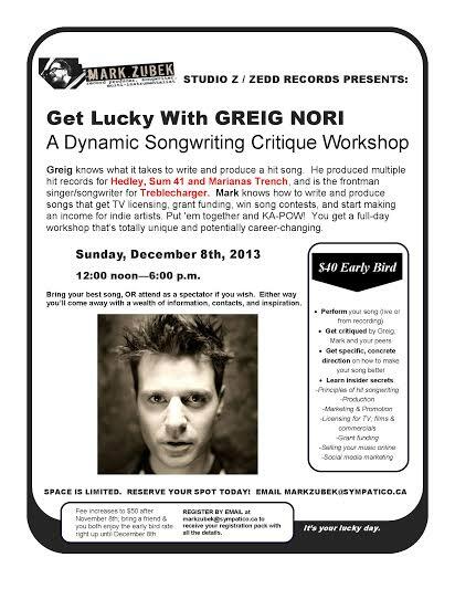 If you're in the #Toronto area - come check out this cool song writing event on December 8!