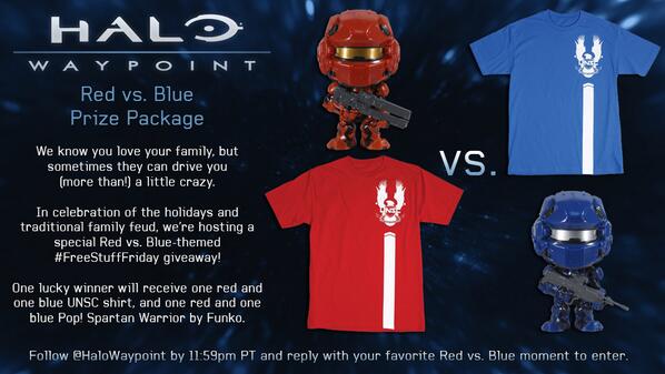 To enter this week's giveaway, @ us your favorite Red vs. Blue moment by 11:59pm PST. Rules: aka.ms/fsfrules