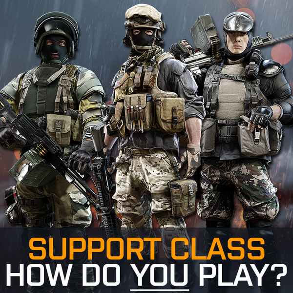 Battlefield's tweet photo. Lay down suppressing fire, supply ammo, make a wall of lead
How do YOU play Support class?
RT for #BF4 Support
---
| http://t.co/dHBXSoMxTJ