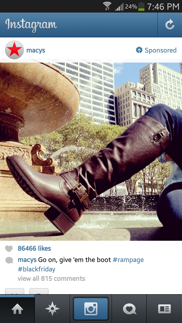 shannonwurthman's tweet photo. My first @instagram ad! Thanks @Macys #diginerd http://t.co/5yJMGqtrSi