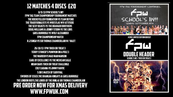 FPWuk's tweet image. Two Shows Twelve matches Four discs Twenty pounds feat @NoamDar @TheWolfplex &amp;amp; more  fpwuk.com