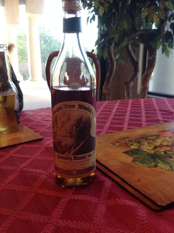 michaelkang's tweet photo. @pappyvanwinkle thanksgiving pre game. http://t.co/mxL6ngEfBv