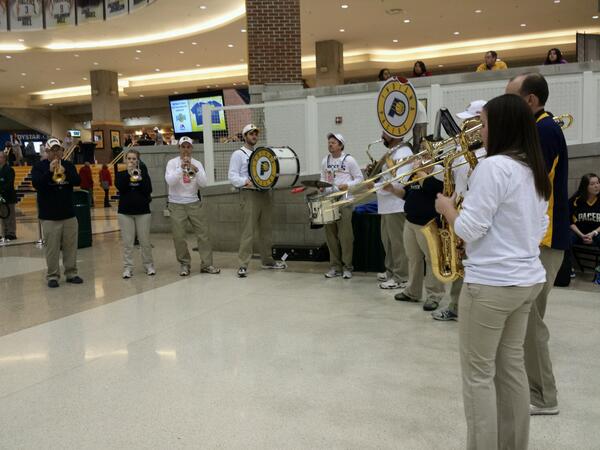 #Pacers pep band playing; cheer on your way in at Bankers Life if you're here to see <a href="/Pacers/">Indiana Pacers</a> beat the Wizards!