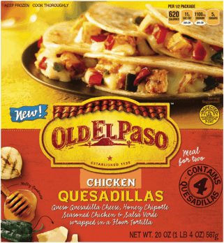Take quesadillas to the next craveable level with Old El Paso™ Frozen Quesadillas! #NoWayThatsFrozen