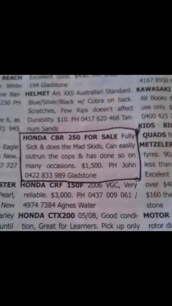shaun_ssmith's tweet photo. Advertisement of the day #Honda http://t.co/bNmAlNk2PV