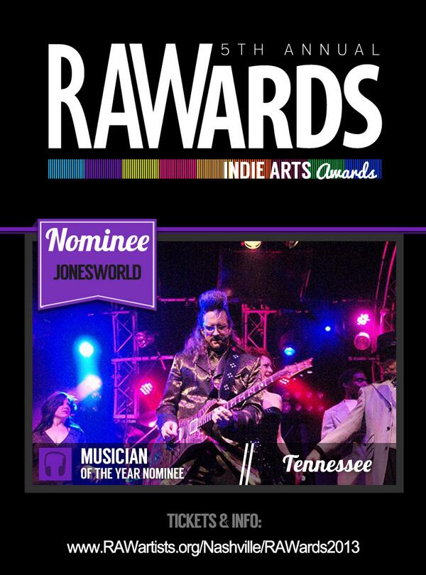 Meet Tennessee RAWards Musician of the Year Nominee Jones World <a href="/peacelovefunk/">JonesWorld</a> rawartists.org/jonesworld