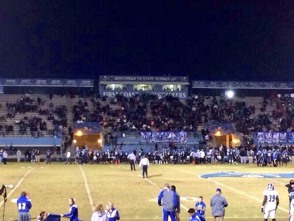 OnlyinApopka's tweet photo. Only in Apopka would we have more fans at an away game than the home team does! #webeatfirstcoast #statebound http://t.co/jGx6EgiEo1