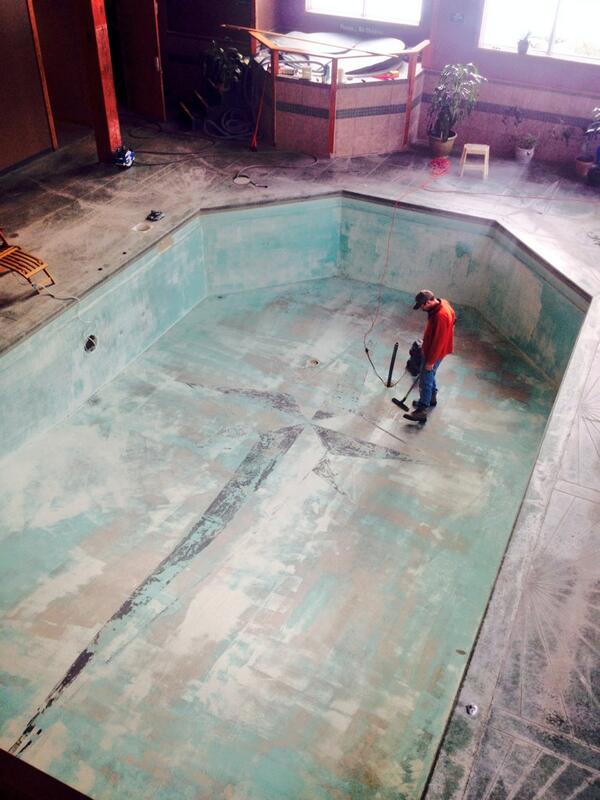 Our lovely pool is getting a little makeover! #indoorpool #swimswim #chchchchanges