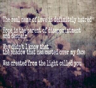 MsV_Jenny's tweet photo. the real name of love is definietly hatred http://t.co/72diobg0bS
