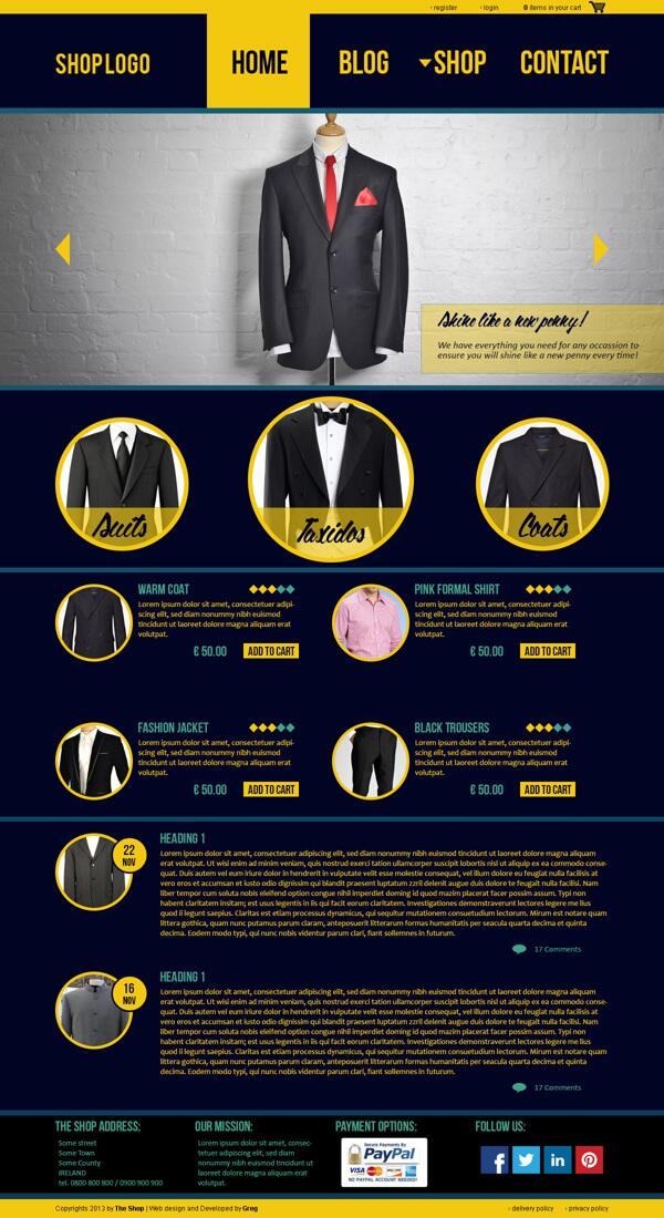 OmicronLED's tweet image. ... And one of previous #Omicron_Designs: an e-commerce menswear website for Our client in Kilkenny.