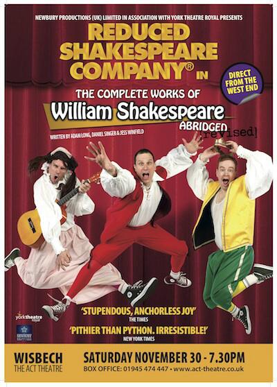 It's tonight! The only place to be in #Wisbech this evening. Reduced Shakespeare co will be raising the roof. buynow