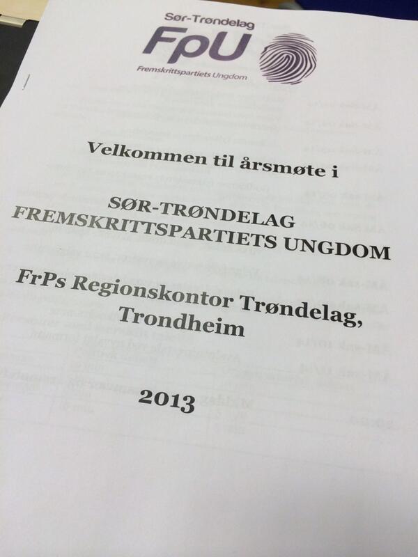 Klokken 16.00 er det klart for årsmøte i Sør-Trøndelag FpU!