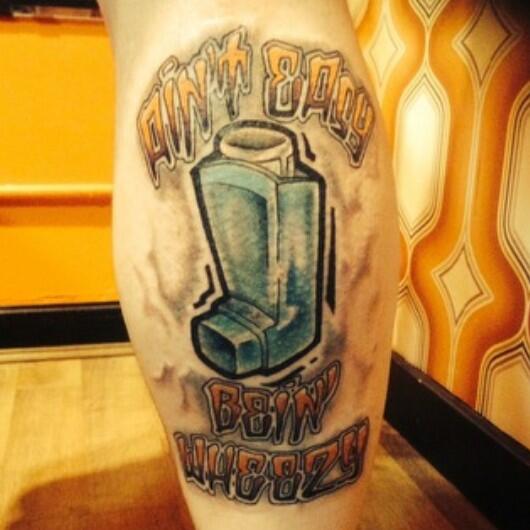 custom_inc's tweet image. A wee piece by Mark on Andy the Receptionist's calf...