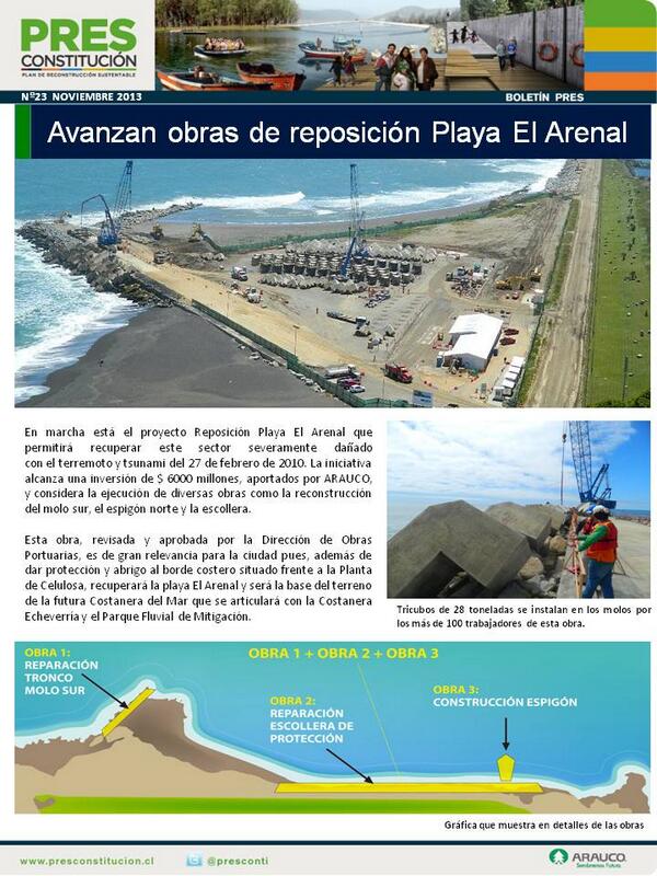 Reposición de molos y espigón en Constitución. BoletíN PRES