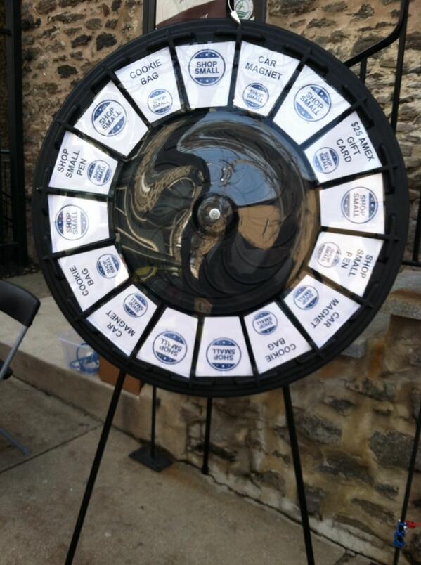 Want to win a $25 American Express gift  card? Come spin our wheel! #shopsmall #shoplocal #shopmanayunk