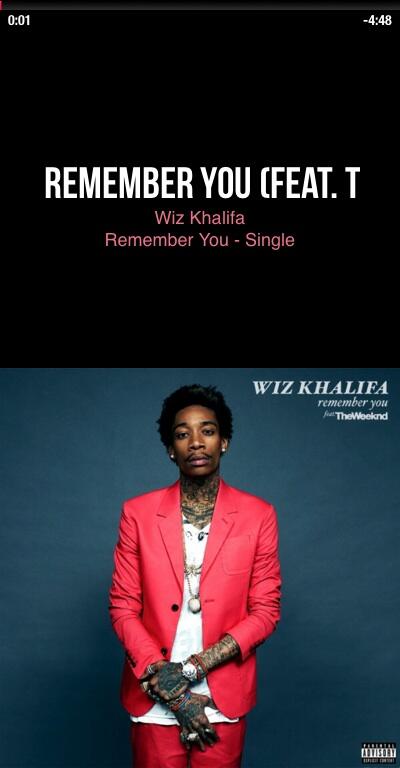 Unknown26237327's tweet photo. #NowPlaying Remember You (feat. The Weeknd) by Wiz Khalifa with @CarTunesApp for iPad ♩♫ http://t.co/xWtEXwH1c3