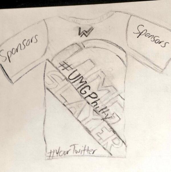 CursedPA's tweet image. This is what I do when Im bored at work. 2014 UMG concept jersey. #WnnTrWear #UMGPhilly @UMGEvents @UMGRetweets