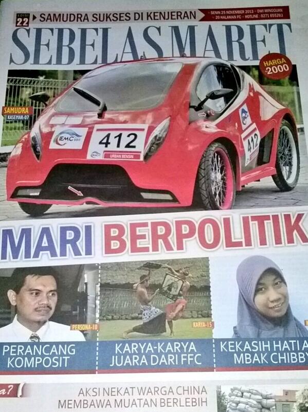 Halaman depan Koran Sebelas Maret <a href="/semarnews/">Tabloid SebelasMaret</a>.