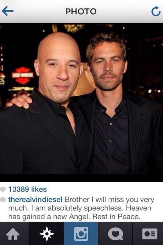 Ungkapan bela sungkawa dari Vin Diesel