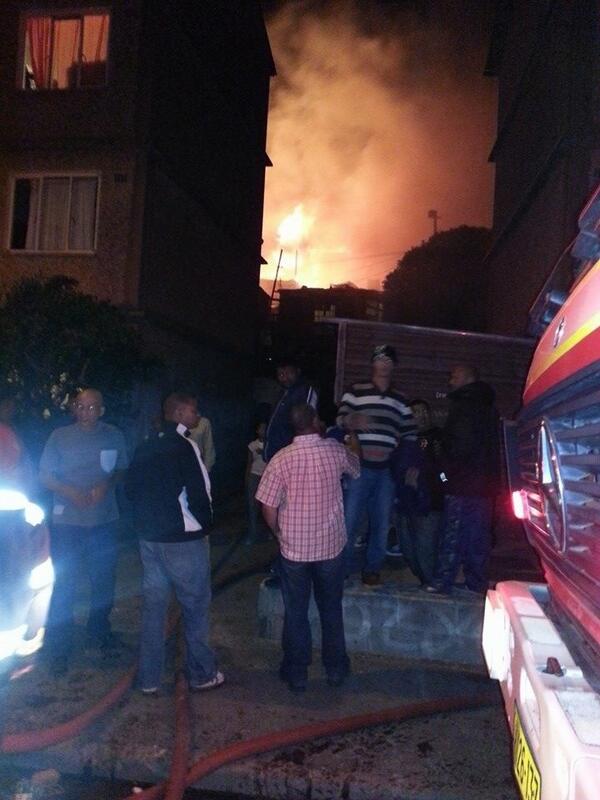 Photo of last nights fire in Hangberg, Hout Bay from HBEMS. No injuries or fatalities but 7 homes lost.