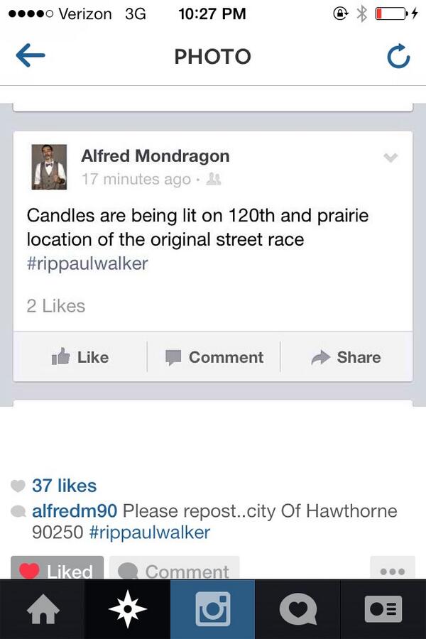 rockyokicks's tweet photo. For who ever wants to go tonight #RIPPaulWalker http://t.co/ybjRxA0vmN