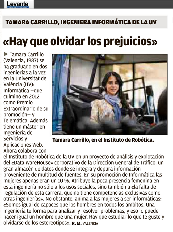 "Ingenieras contra estereotipos" Levante-EMV (01/12/13)