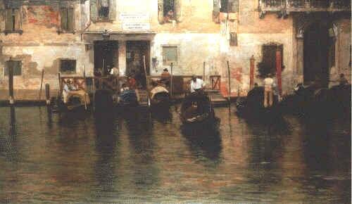 francesco1263's tweet image. #ItalianPainter Giacomo #Favretto Traghetto della Maddalena, 1887 #Venezia #oliosutela #artwit