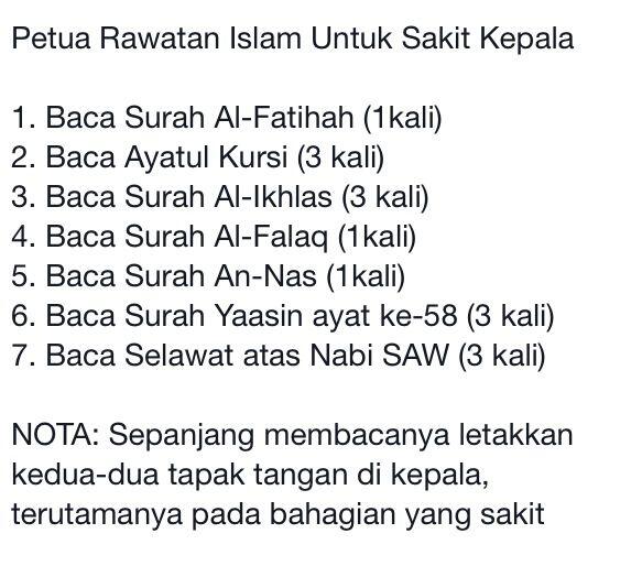 kaklong in ur area on Twitter "#bacaan #rawatan #islam untuk #sakit #