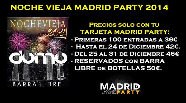 MadridParty's tweet photo. NOCHEVIEJA MADRID PARTY &amp; DOMO MADRID!!
VENTA DE ENTRADAS ANTICIPADAS http://t.co/DjL1eaa5Ub http://t.co/hpQX6wcv0u