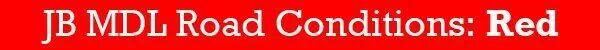 jointbasemdl's tweet photo. JB MDL road conditions - Red.  Only emergency/weather/mission essential personnel authorized to drive on base. http://t.co/XGZKNEh8Cs